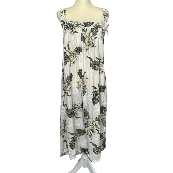 Sunny Island Dresses & Skirts - Sunny Island Hawaii White Tropical Floral Maxi Dress Size Medium Boho Tropical